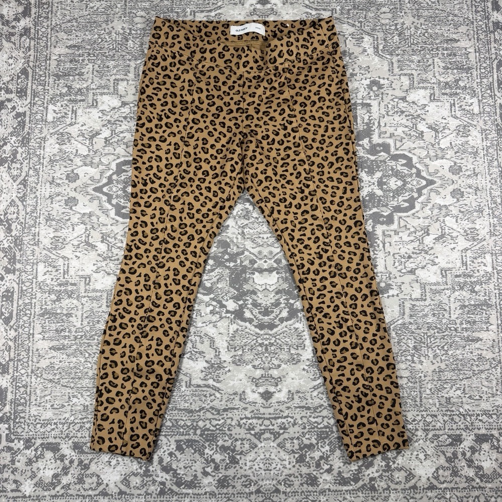 Old Navy Brown/Black Cheetah Print Stevie Pants Stetchy Womens Size M Medium